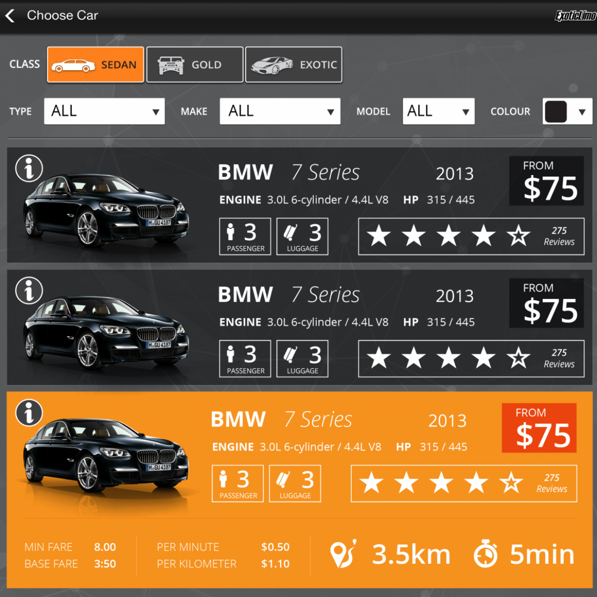 Book Later Step Choose Car