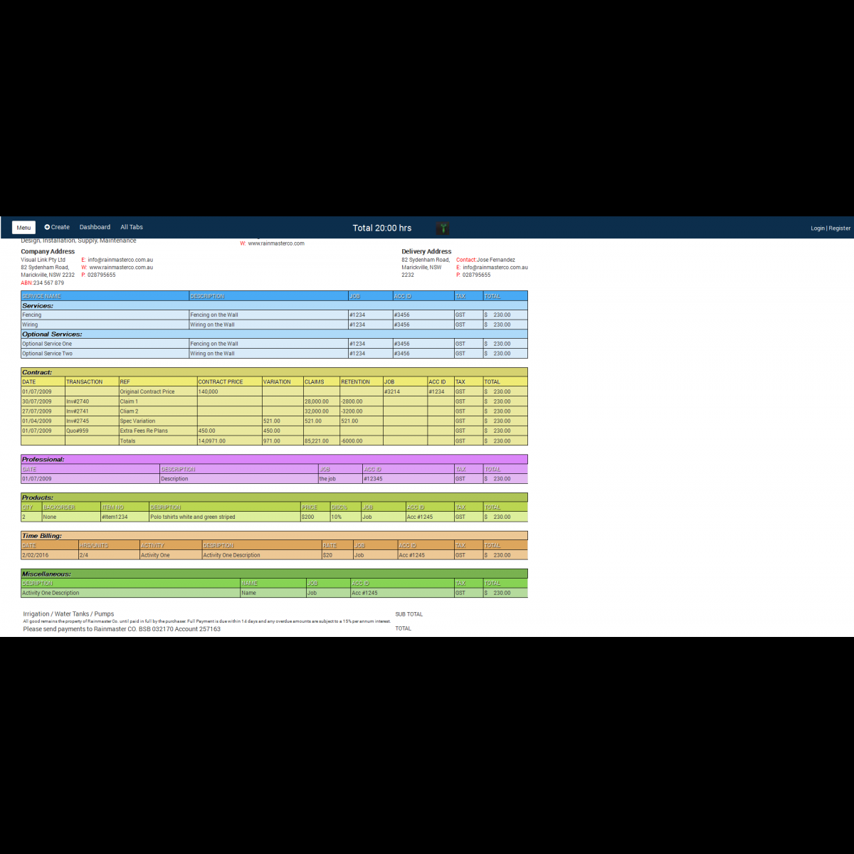 Master Invoicing Tool